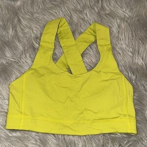 Lululemon rare crisscross halter sports bra size 4, gorgeous bright yellow